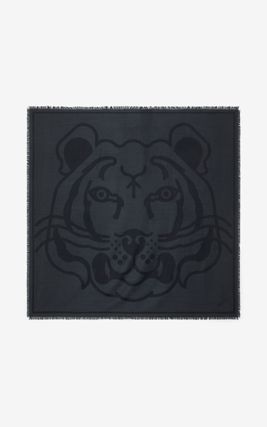 Kenzo K Tiger wool Pañuelos Hombre Gris Oscuro | 3075896-QD